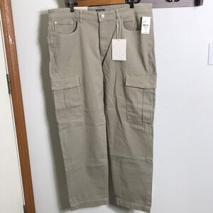 DL1961 jeans tan brut cargo pockets snaps, Noah Tapered Straight size 38